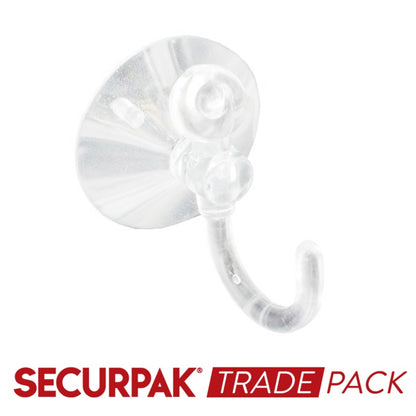 Securpak Suction Hook Clear 45mm 15 Pack