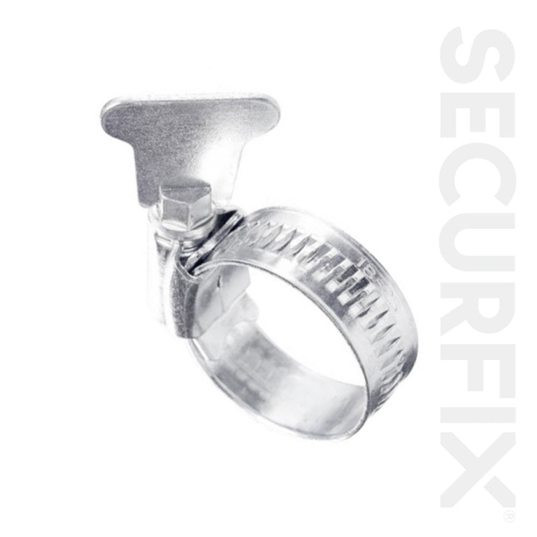 Clip para manguera Securfix Trade Pack, 16-25 mm, con giro tipo palanca, cincado
