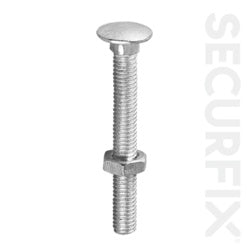 Securfix Trade Pack Perno de carro galvanizado M12X150 mm, paquete de 5 