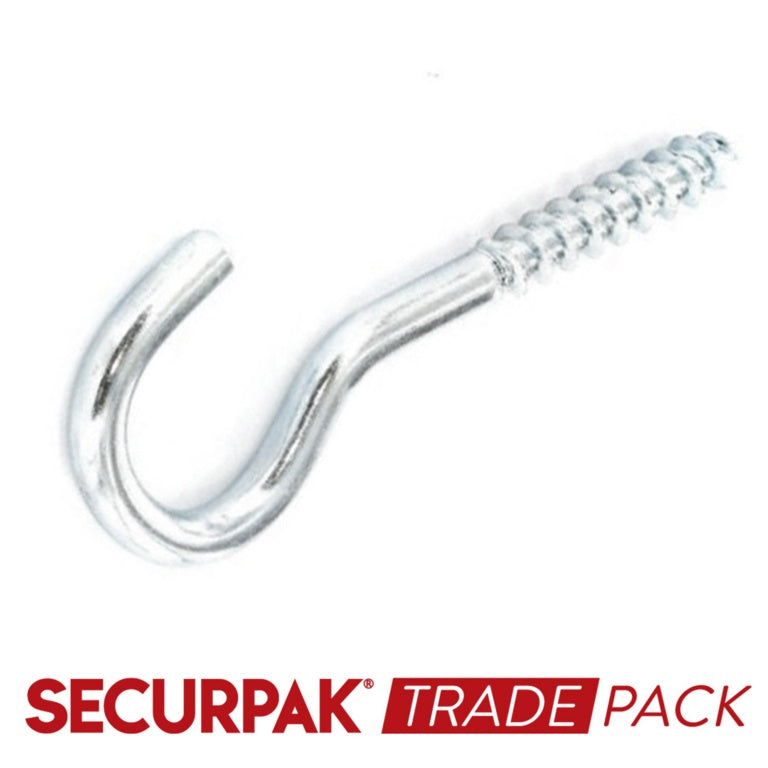 Securpak Trade Pack Crochet à Vis Plaqué Zinc 60mmx10