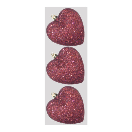 Davies Products Glitter Hearts x 3