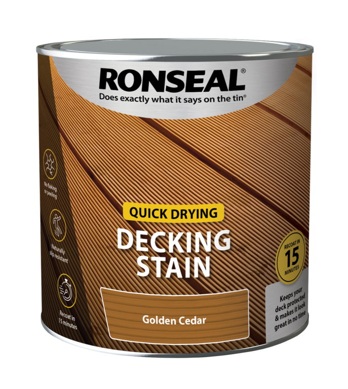 Ronseal Quick Drying Decking Stain 2.5L Golden Cedar