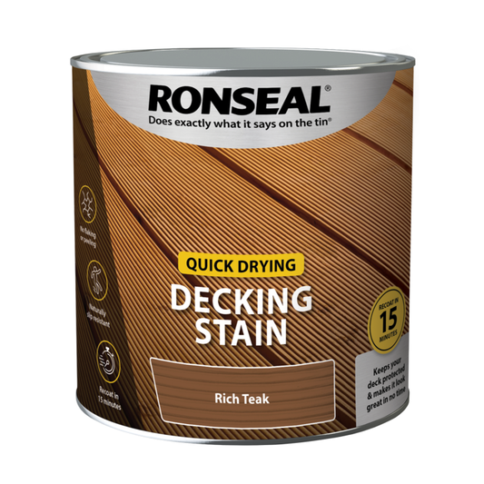 Ronseal Quick Drying Decking Stain 2.5L Rich Teak