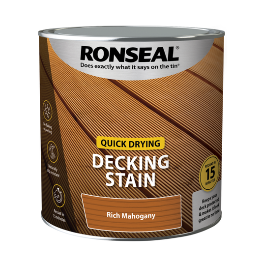 Ronseal Quick Drying Decking Stain 2.5L Rich Mahogany