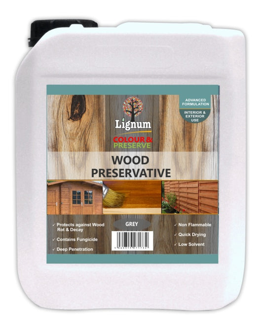 Conservante Madera Lignum 5L Gris