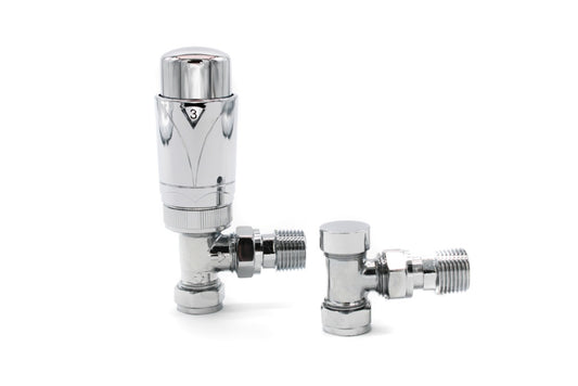 Westco Westherm Chrome Angle TRV Detentor + Reductor