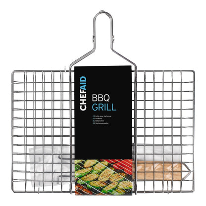 Parrilla para barbacoa Chef Aid con mango plegable