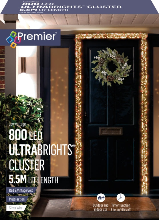 Premier 800 LEDs Ultra Bright Cluster 5.5m