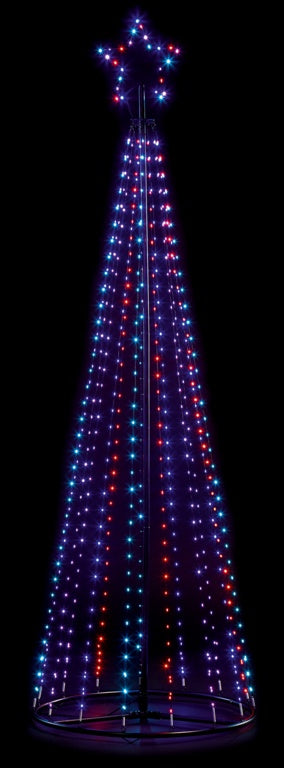 Premier Black Pyramid Tree 595 Rainbow LEDs