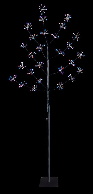 Premier Black Sparkling Ball Tree 360 Rainbow LEDs