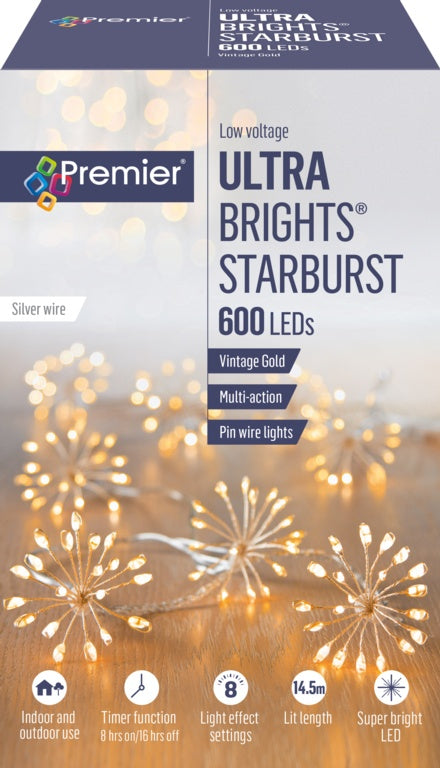 Premier Multi Action Starburst Stringlight Vintage Gold