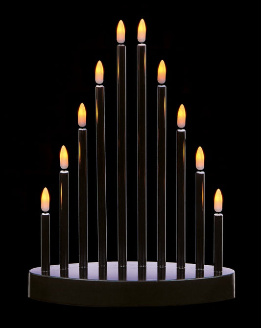 Premier 7 Light Black Flicker Bright Candlebridge