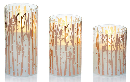 Premier Printed Glass Candle Woodland Rose Gold