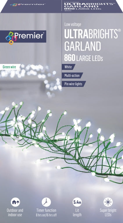 Premier Ultra Bright Garland White LEDs