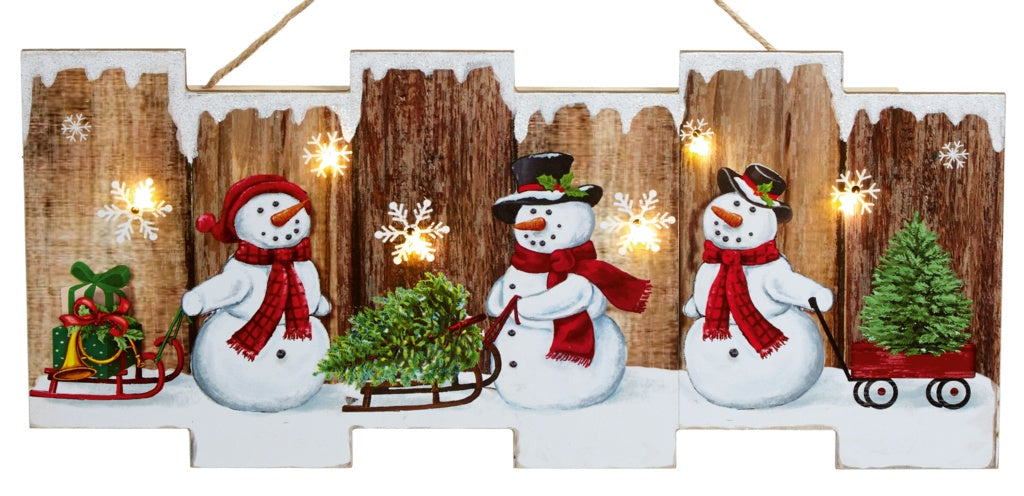 Premier LED Snowman Plaque