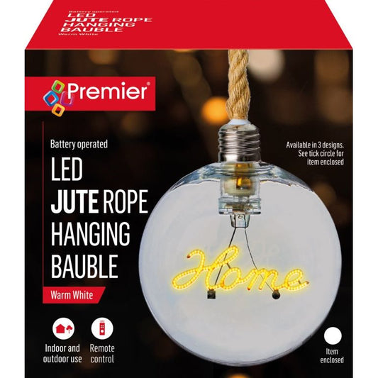 Premier Lit Filament Jute Rope Bauble Stand