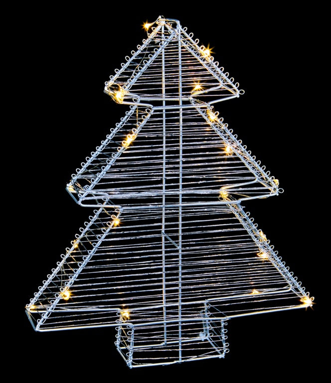 Premier Silver Twinkling Tree Warm White LED