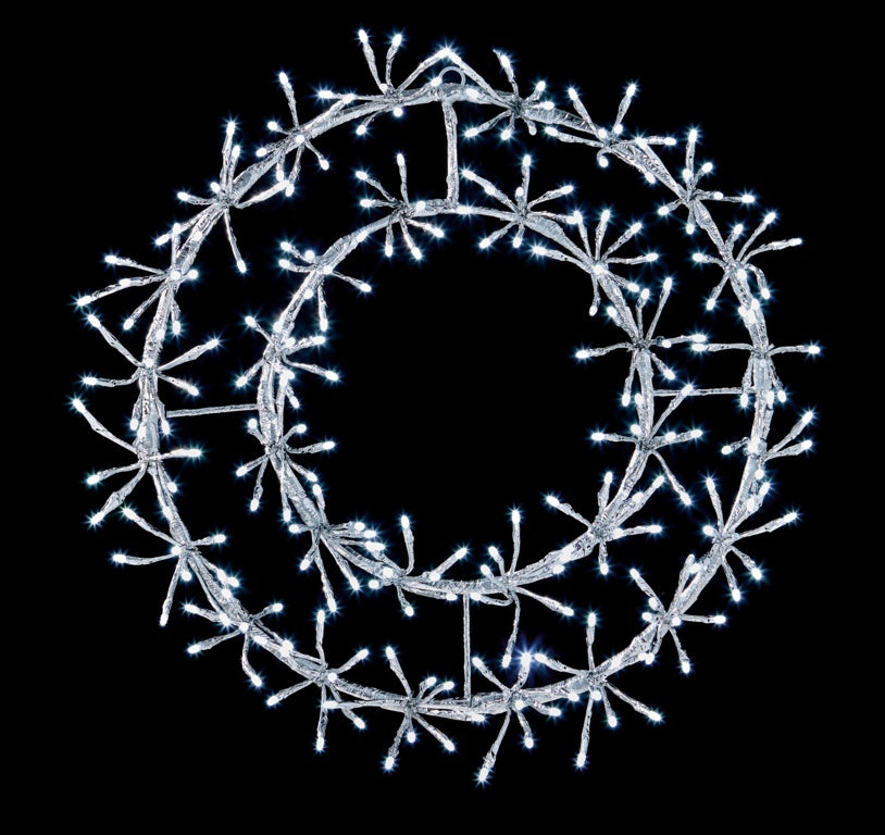 Premier Silver Wreath Cluster 256 White LEDs