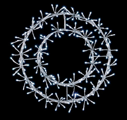 Premier Silver Wreath Cluster 256 White LEDs