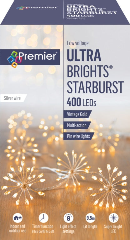 Premier Multi Action Starburst Stringlight Vintage Gold