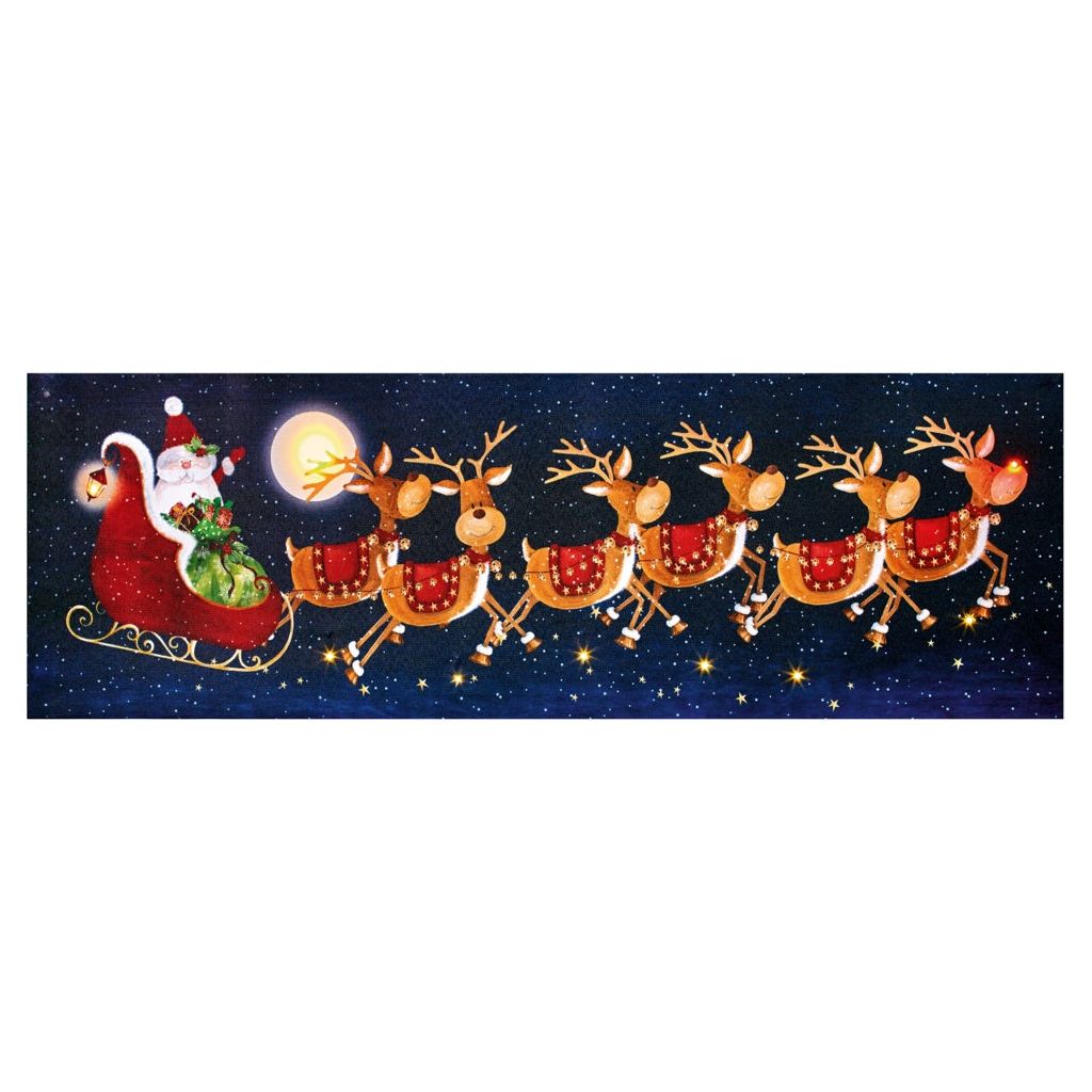 Premier Lit Canvas Santa Sleigh Scene