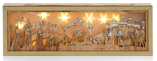 Premier Nativity Wood Scene 10 Warm White LEDs