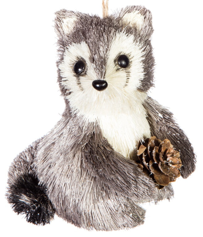 Premier Grey Black Bristle Racoon Decoration