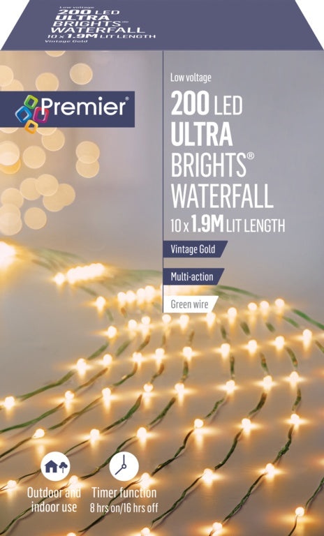 Premier Ultra Bright Waterfall 200 LEDs