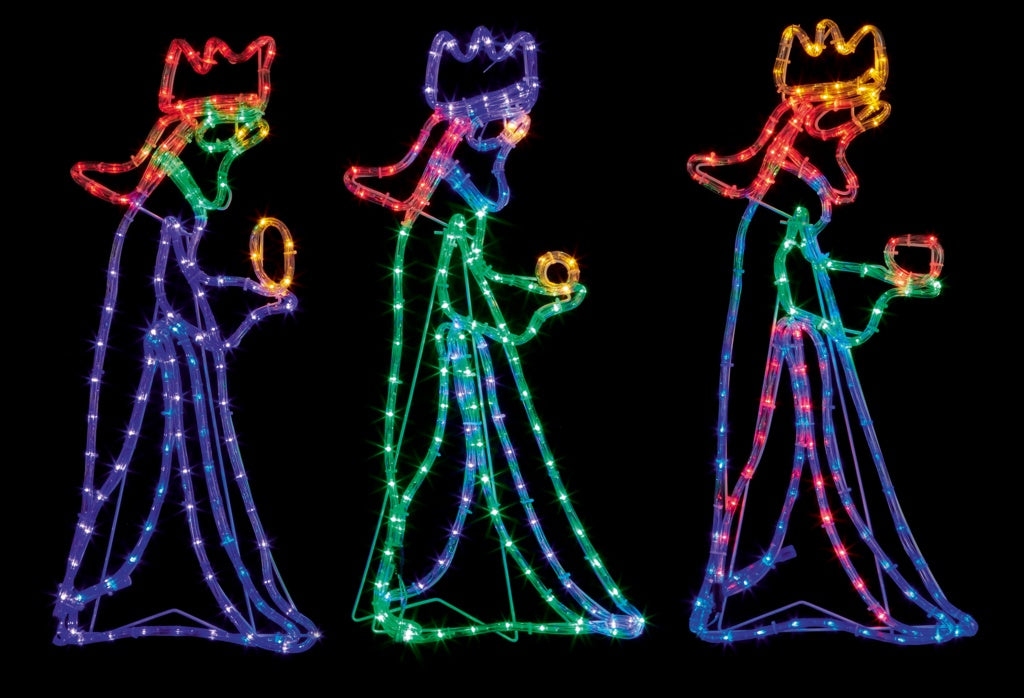 Premier 3 Wise Men Rope Light 360 Multi Coloured LEDs