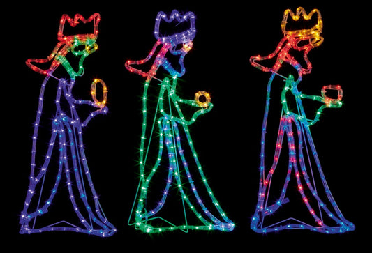 Premier 3 Wise Men Rope Light 360 Multi Coloured LEDs