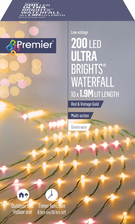 Premier Ultra Bright Waterfall 200 LEDs