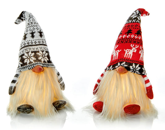 Premier Sitting Gnome LED  Red Black White