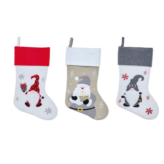 Premier Santa Gnome Stocking Red/Cream/Grey