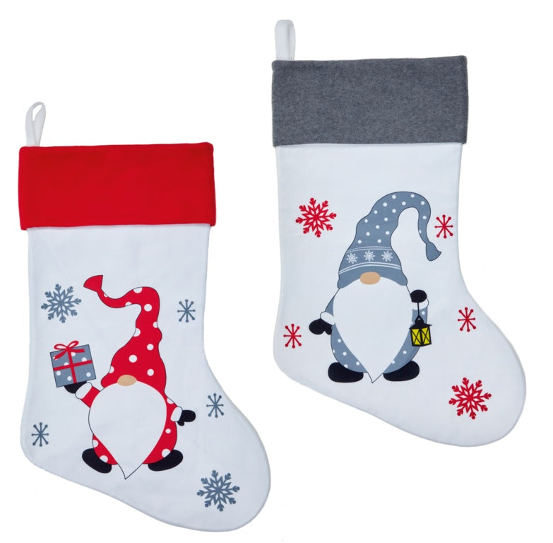 Premier Cream Gnome Stocking Red Grey