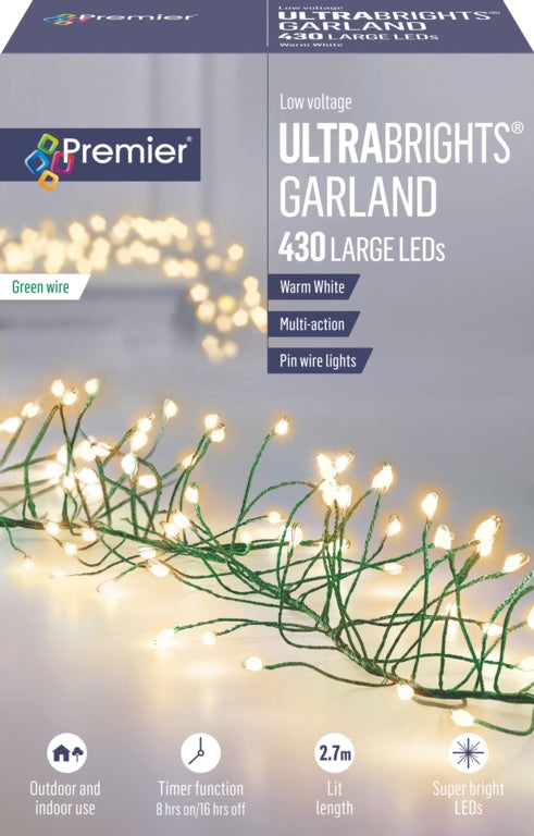 Premier Ultra Bright Garland Warm White LEDs