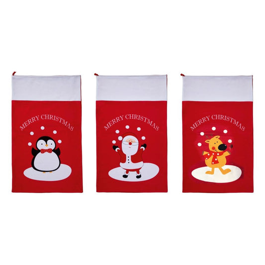 Premier Red Santa Sack Santa Penguin Reindeer