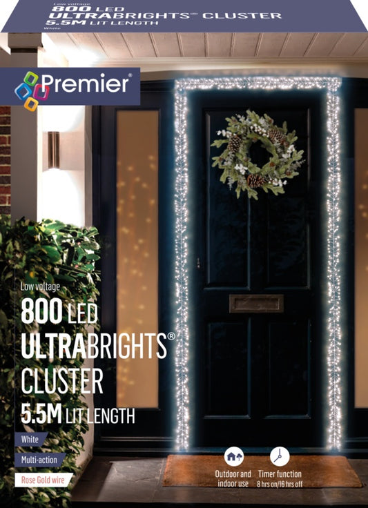 Premier 800 LED Rose Gold Ultra Bright Cluster White