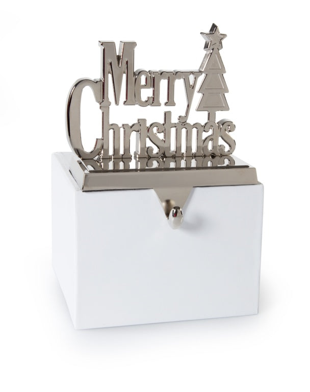 Premier Silver Merry Christmas Stocking Holder