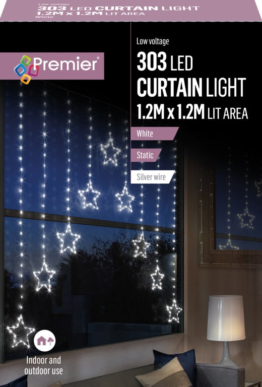 Premier Pin Wire Star V Curtain 1.2m