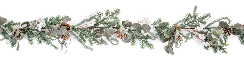 Premier Glitter Eucalyptus Garland Mistletoe Berry