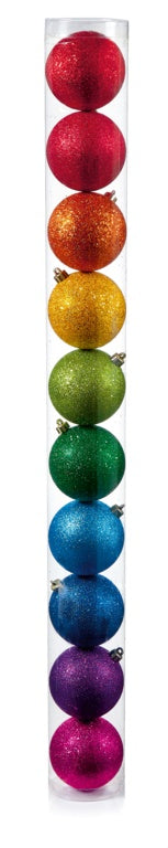 Premier 80mm Glitter  Shatterproof Bauble Pack 10