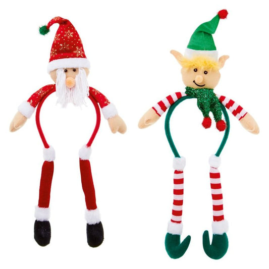 Premier Santa & Elf Headband Dangly Legs