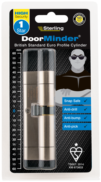 Sterling British Standard Euro Cilindro Níquel satinado