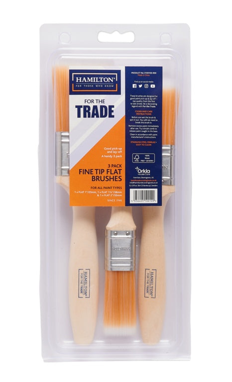 Hamilton For The Trade Fine Tip Flat Brushes