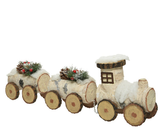 Kaemingk Foam Natural Train with 2 Wagons