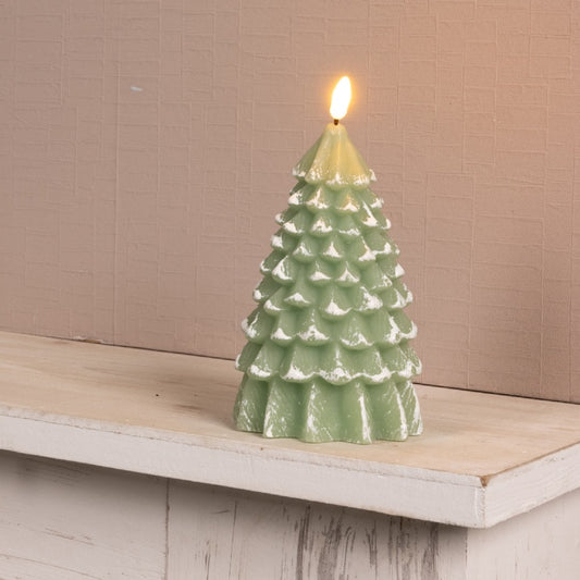 Kaemingk LED Wax Tree Candle Green 10x18