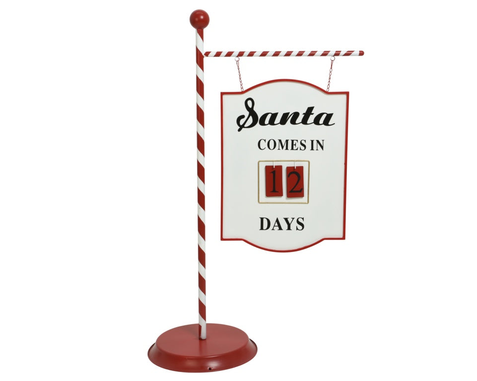 Kaemingk Iron Swinging Board Santa Red/White