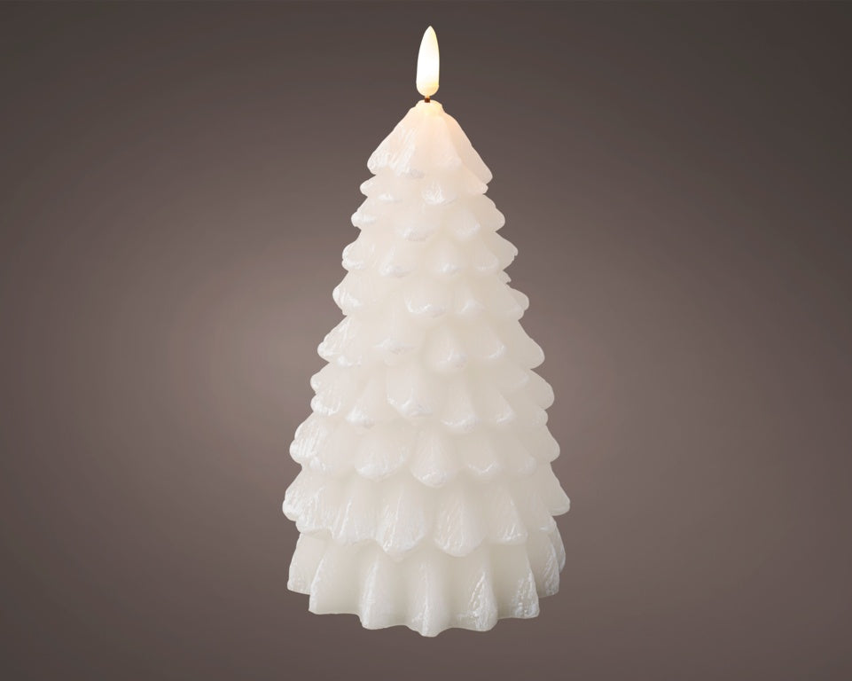 Kaemingk LED Wax Tree Candle White 10x21