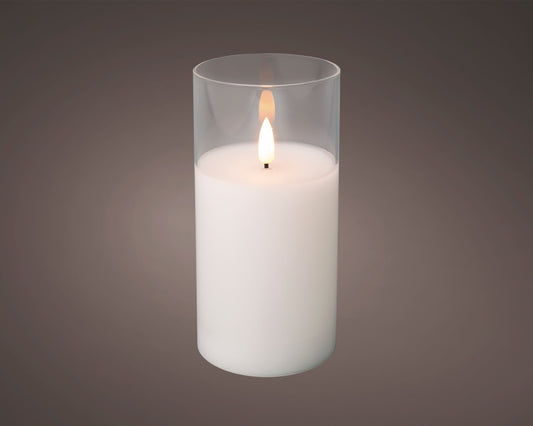 Kaemingk LED Wax Candle In Glass White