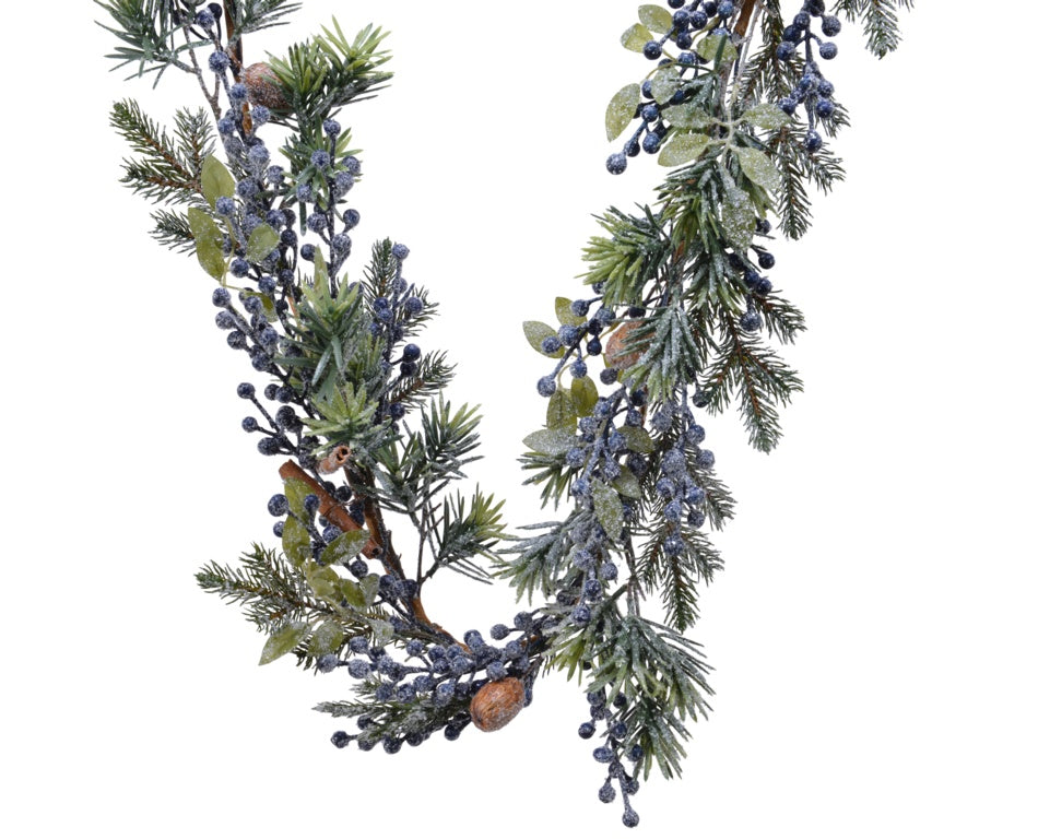 Kaemingk Frost Decorative Garland Blue Berry